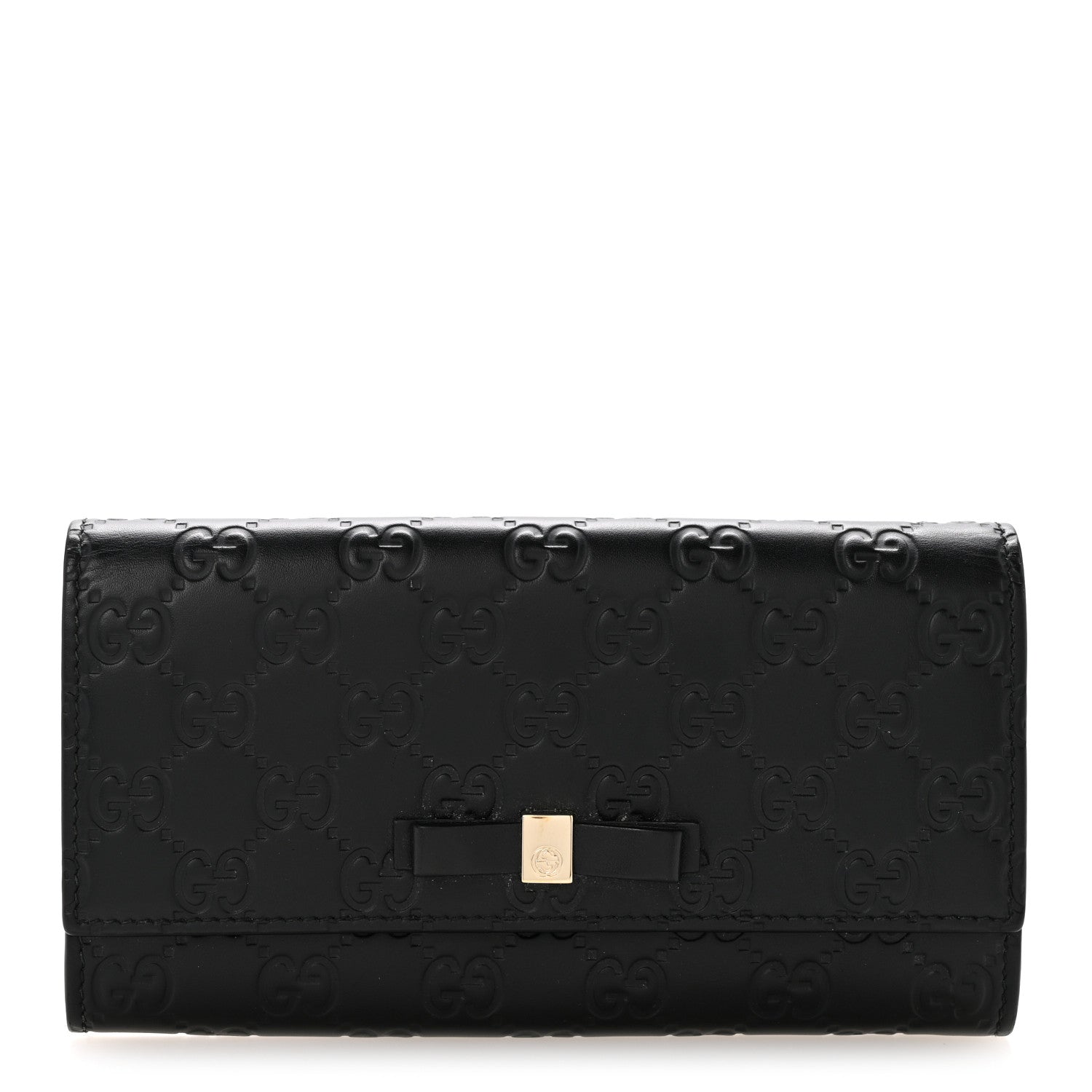 Gucci Microguccissima Bow Continental Wallet Black 1 of 10