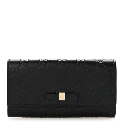 Gucci Microguccissima Bow Continental Wallet Black 1 of 10