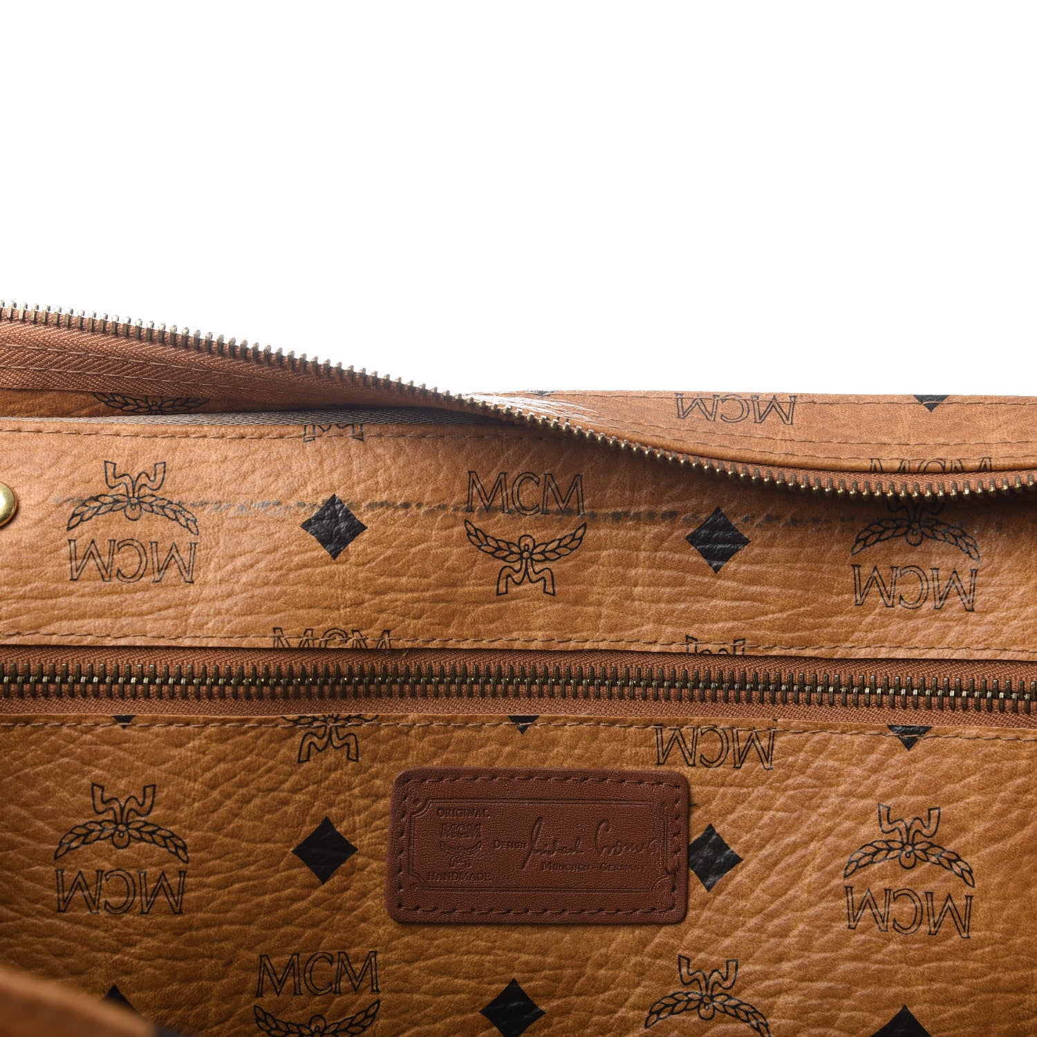 MCM Visetos Shopper Tote Cognac 10 of 10