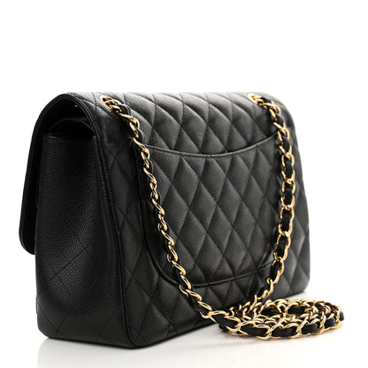 Chanel Caviar Quilted Jumbo Double Flap Black 3 of 14
