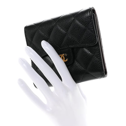 Chanel Caviar Quilted Compact Flap Wallet Black 2 of 9