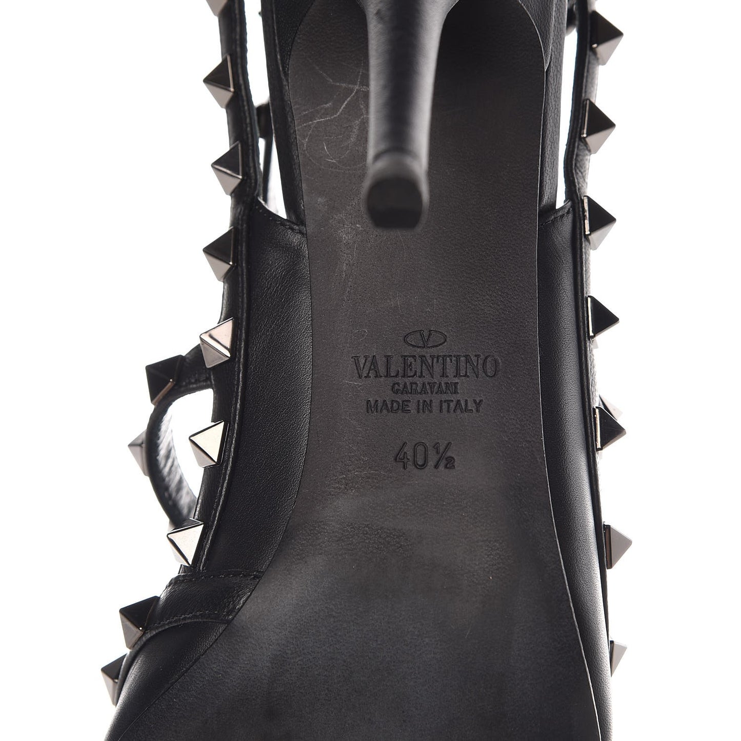 Nappa Rockstud Ankle Strap Pumps 40.5 Black