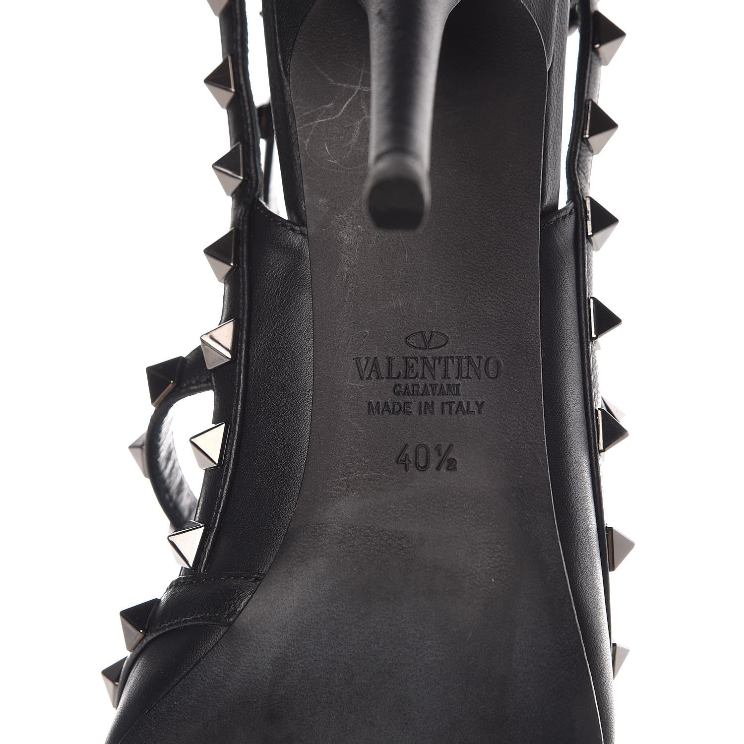 Valentino Garavani Nappa Rockstud Ankle Strap Pumps 40.5 Black 6 of 9