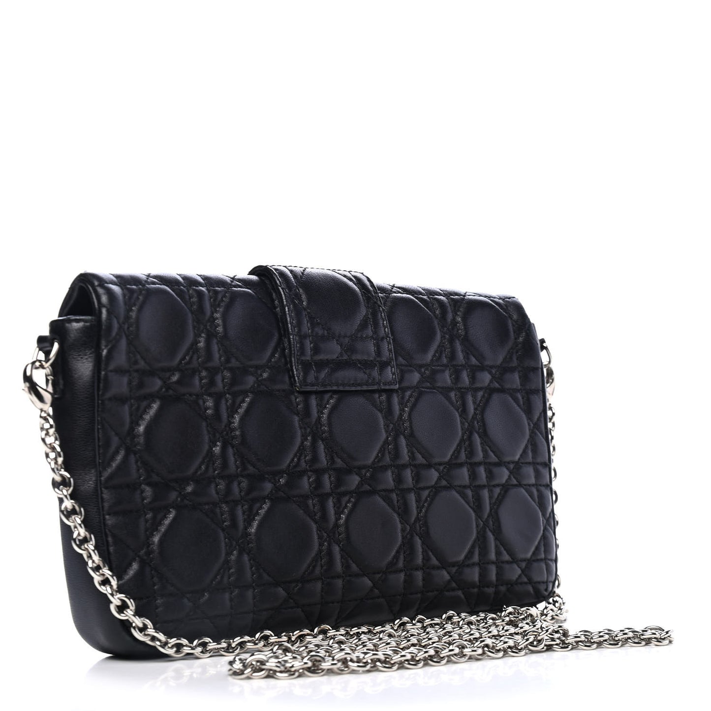Lambskin Cannage Miss Dior Promenade Pouch Black