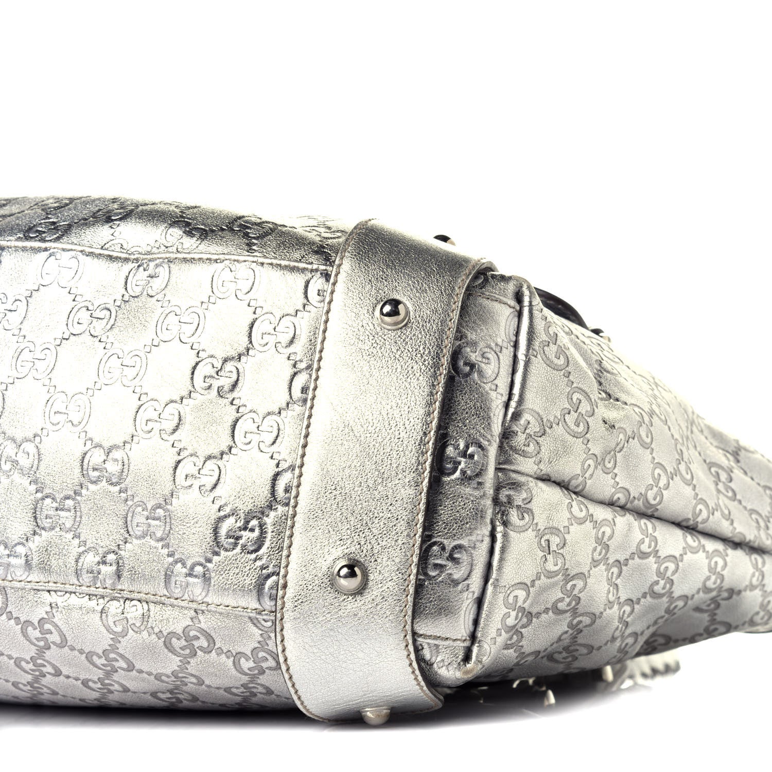 Gucci Metallic Guccissima Medium Pelham Shoulder Bag Silver 9 of 9