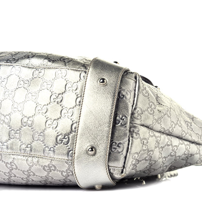 Gucci Metallic Guccissima Medium Pelham Shoulder Bag Silver 9 of 9