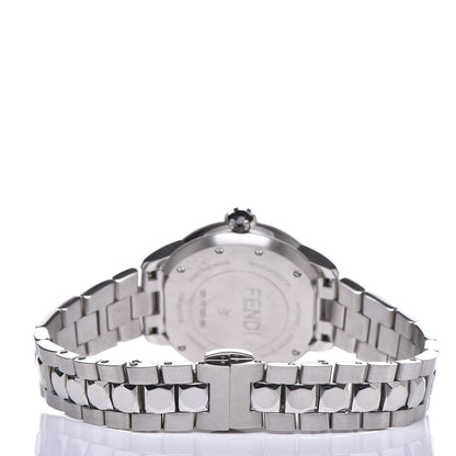 Fendi Stainless Steel Mother of Pearl Topaz Spinel 33mm Ishine Rotating Gem Quartz Watch Black 6 of 9