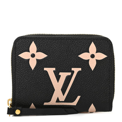 Louis Vuitton Empreinte Monogram Giant Zippy Coin Purse Black Beige 1 of 7
