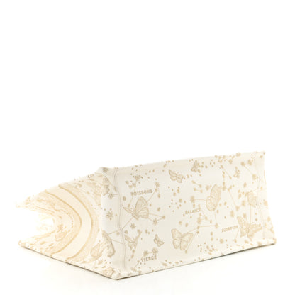 Christian Dior Canvas Embroidered Medium Butterfly Zodiac Book Tote Gold 4 of 11