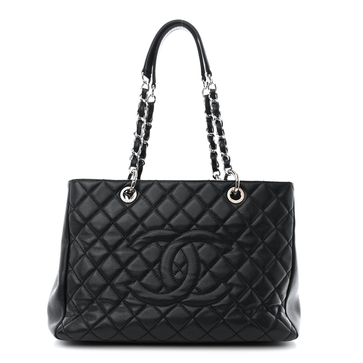 Caviar Quilted Grand Shopping Tote GST Black