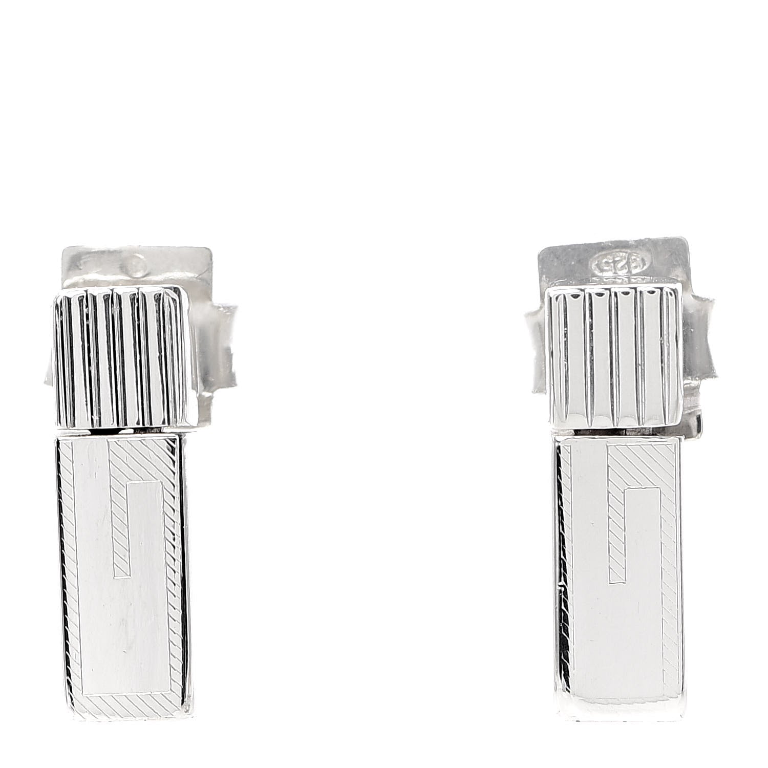 Gucci Sterling Silver Rectangle Stud Earrings 1 of 4