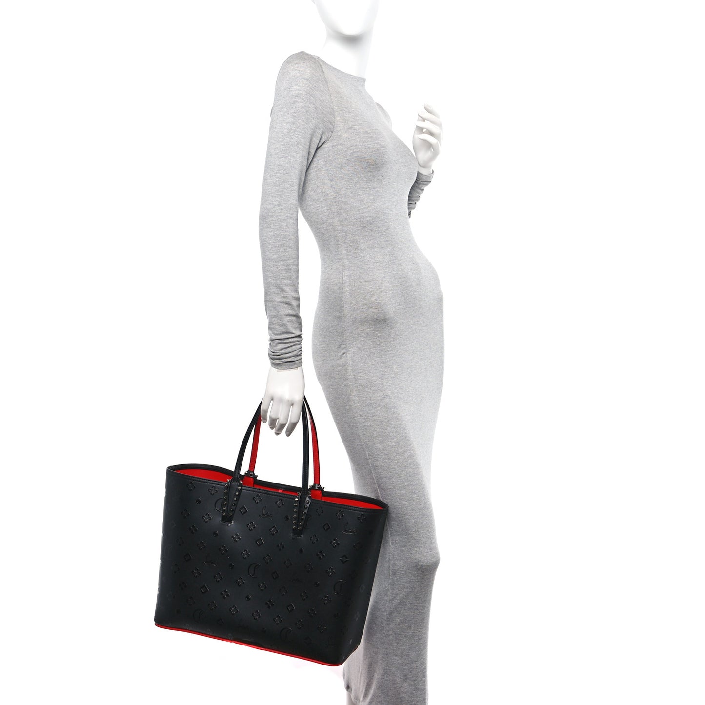 Calfskin Loubinthesky East West Cabata Tote Black