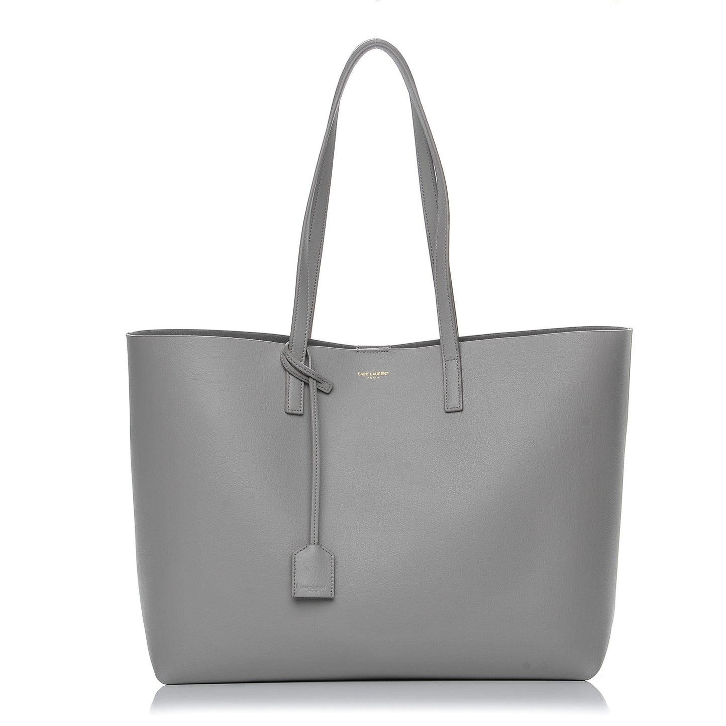 Calfskin Large Shopping Tote Oyster Grey