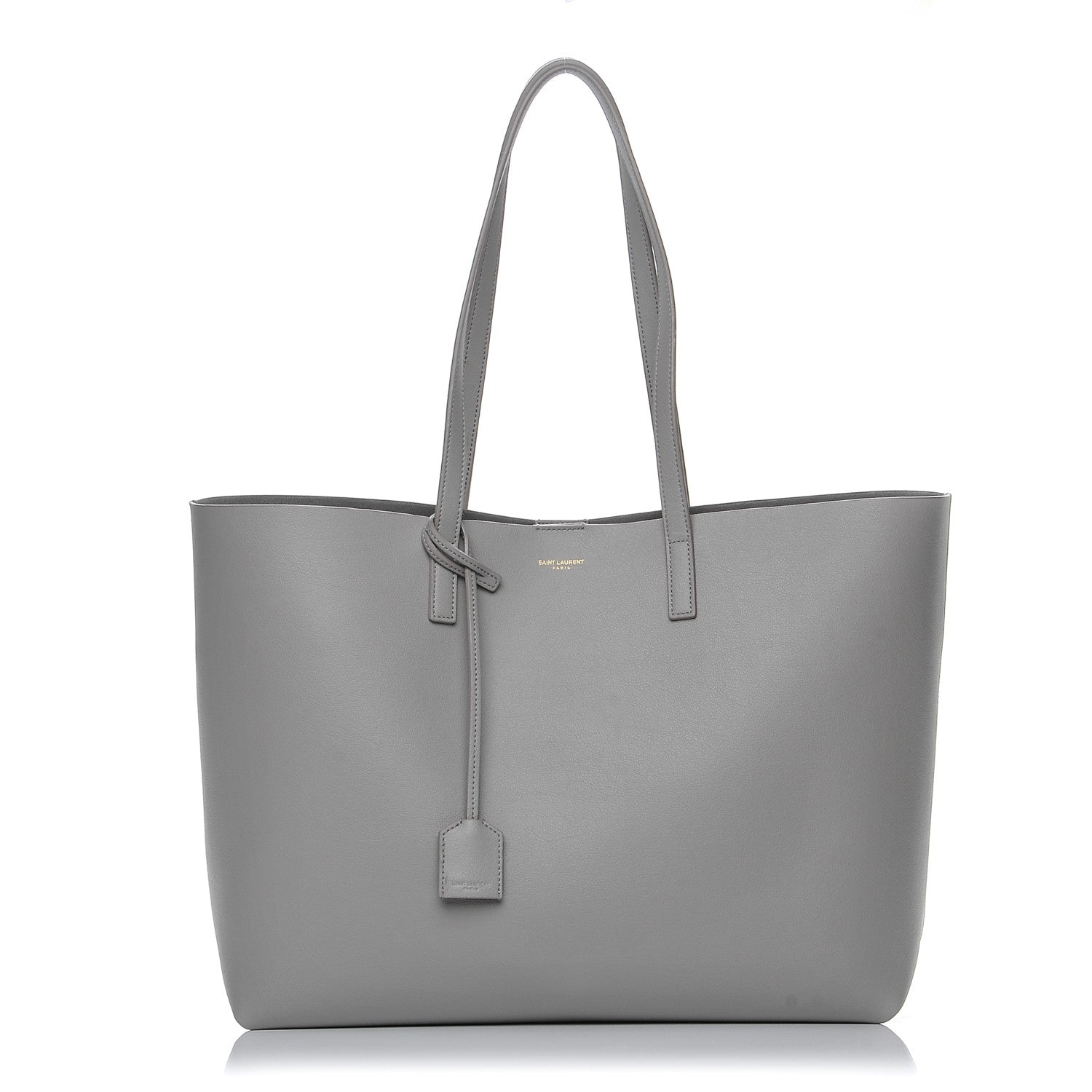 Saint Laurent Calfskin Large Shopping Tote Oyster Grey 1 of 10