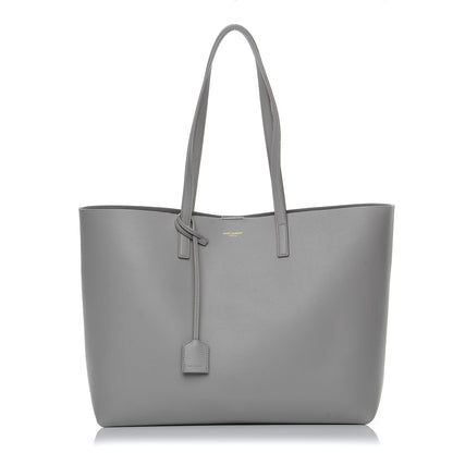 Saint Laurent Calfskin Large Shopping Tote Oyster Grey 1 of 10