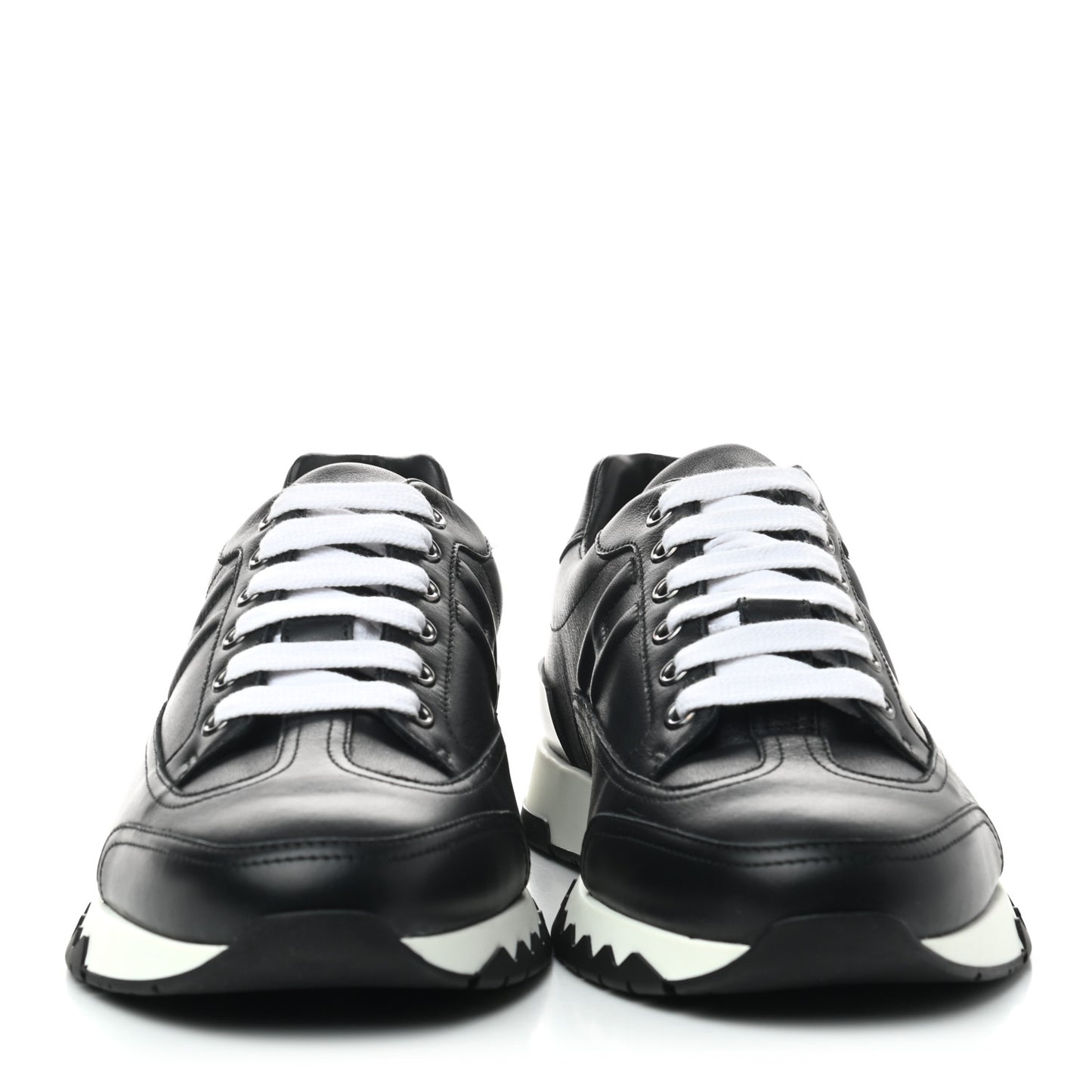 Calfskin Womens Trail Sneakers 40 Black