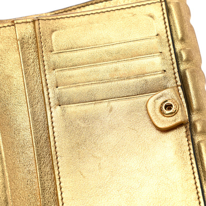 Fendi Vitello Catalan Mirror FF 1974 Embossed Medium Wallet Gold 11 of 14