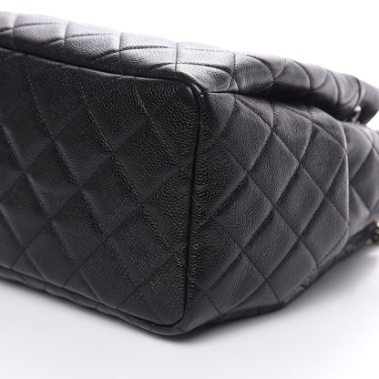 Chanel Grained Calfskin Quilted Medium CC Chain Bucket Drawstring Bag Black 9 of 10