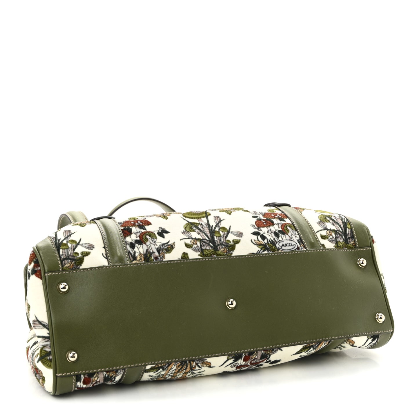 Velvet Calfskin Floral Hobo Green Multicolor