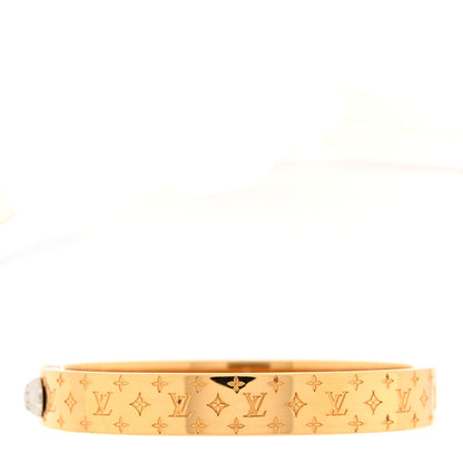 Louis Vuitton Brass Monogram Nanogram Cuff S Gold 1 of 6