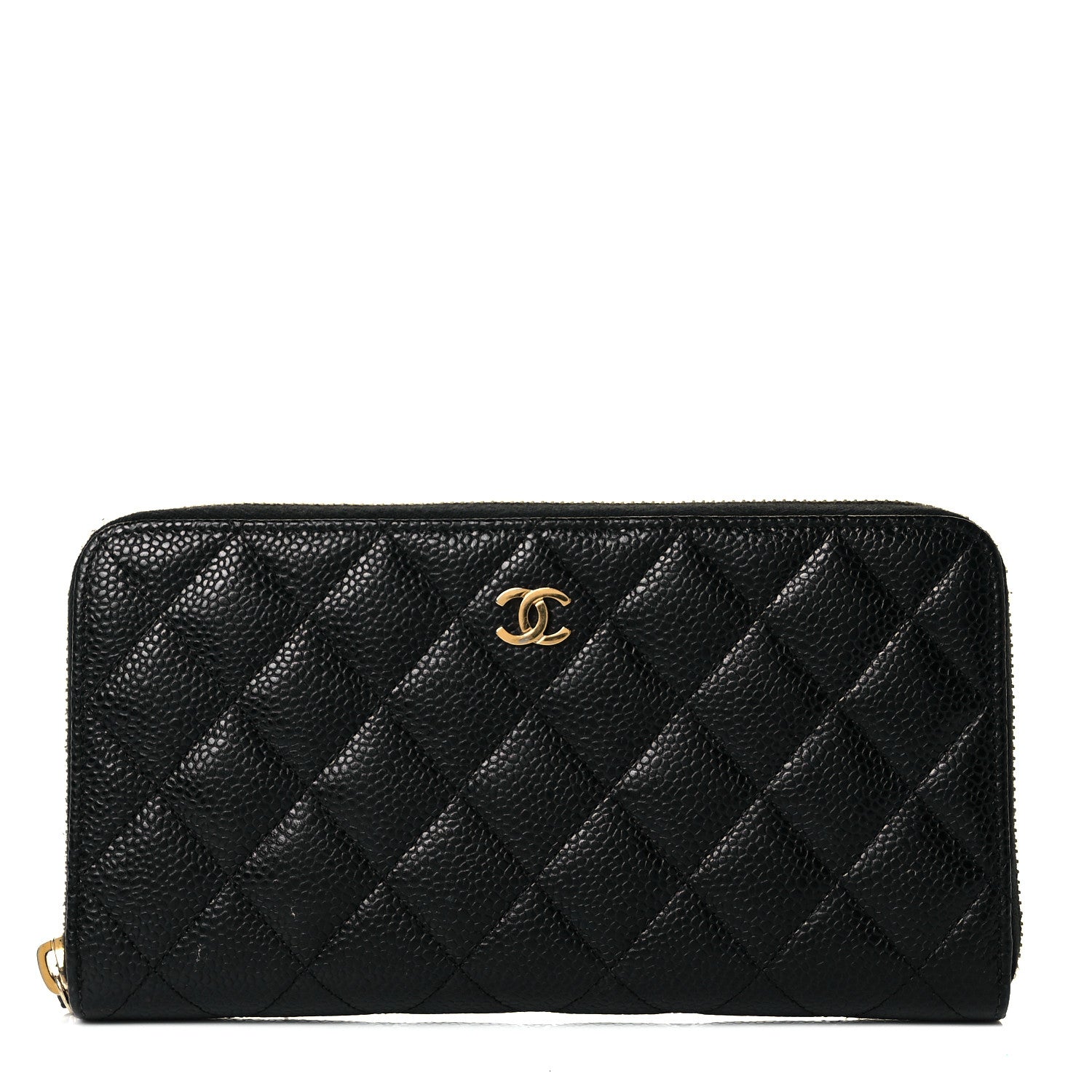 Chanel Caviar Quilted Large Gusset Zip Around Wallet Black 1 of 7