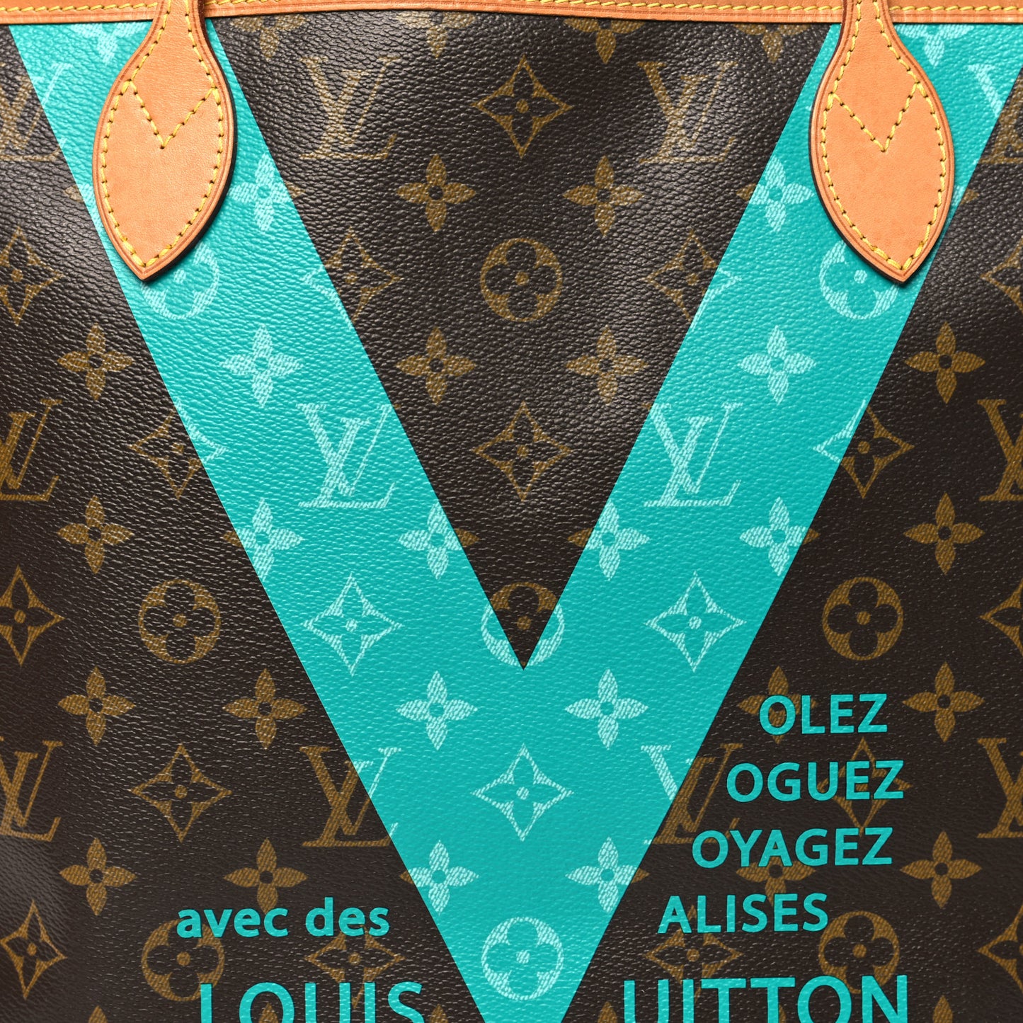 Monogram V Neverfull MM Turquoise