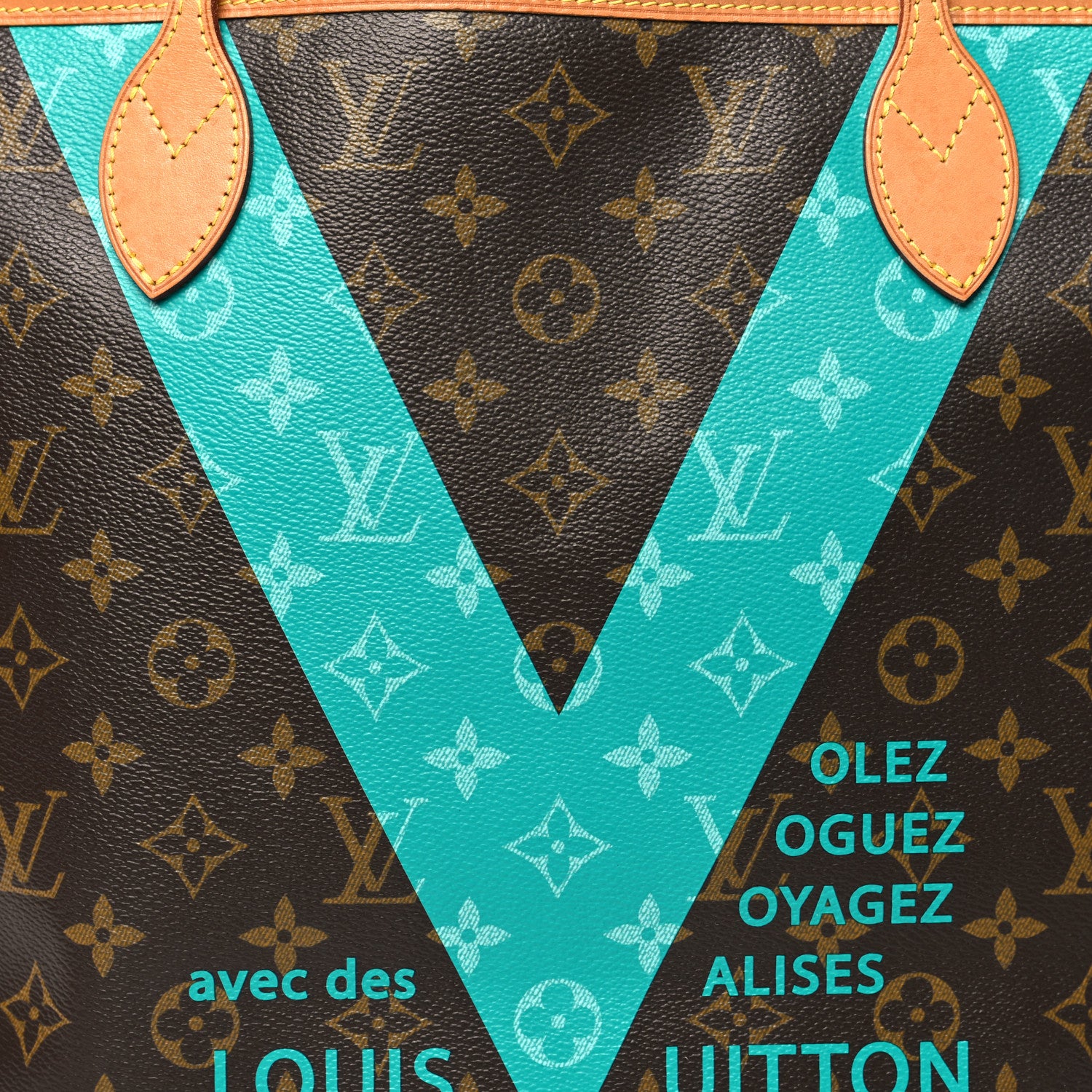 Louis Vuitton Monogram V Neverfull MM Turquoise 9 of 11