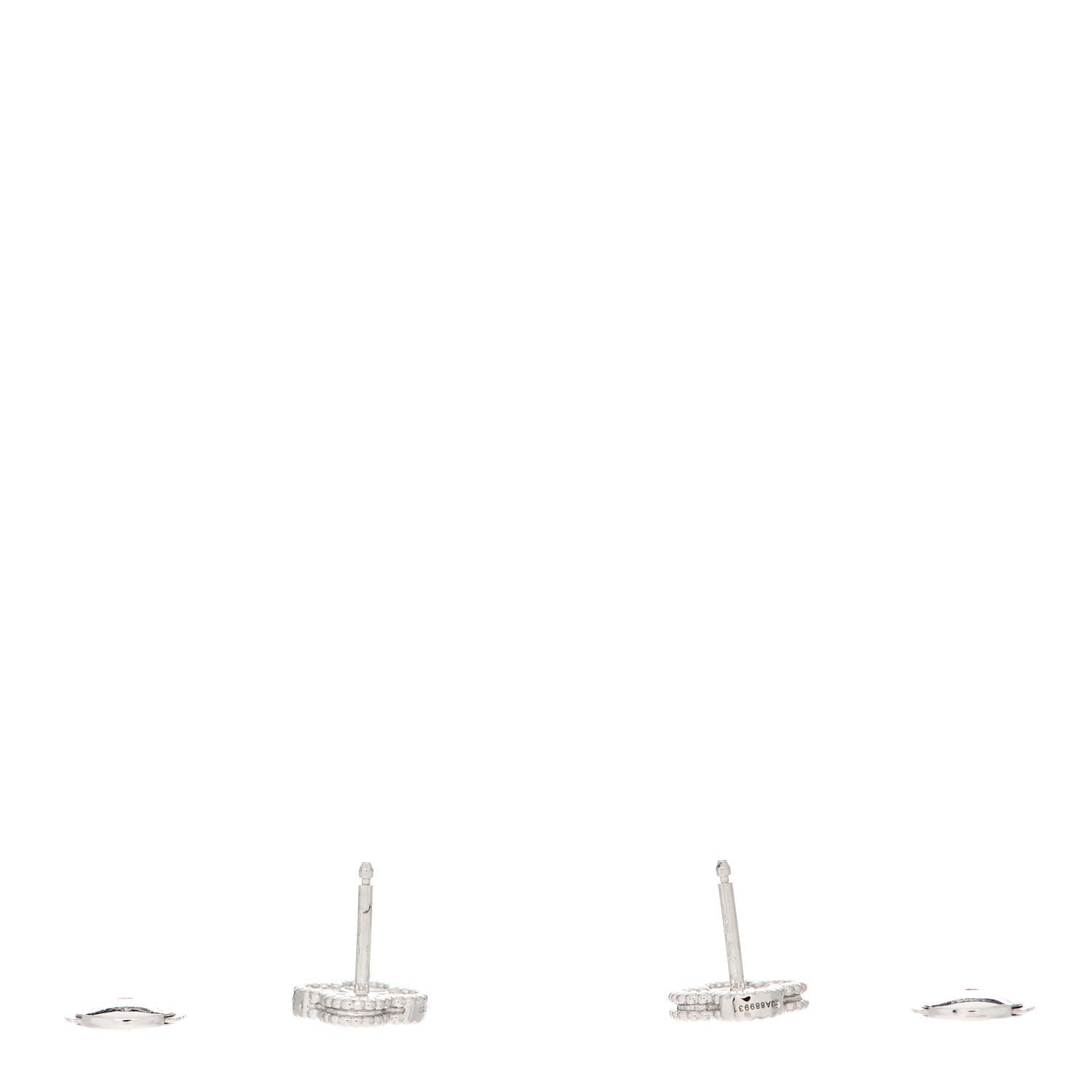 Van Cleef & Arpels 18K White Gold Diamond Sweet Alhambra Earrings 3 of 6
