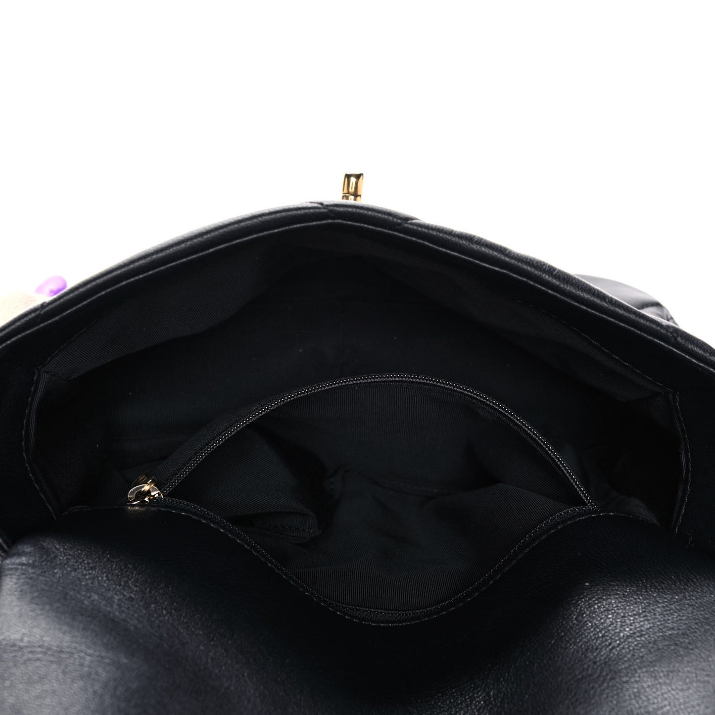 Goatskin Quilted Medium Chanel 19 Flap Navy Blue