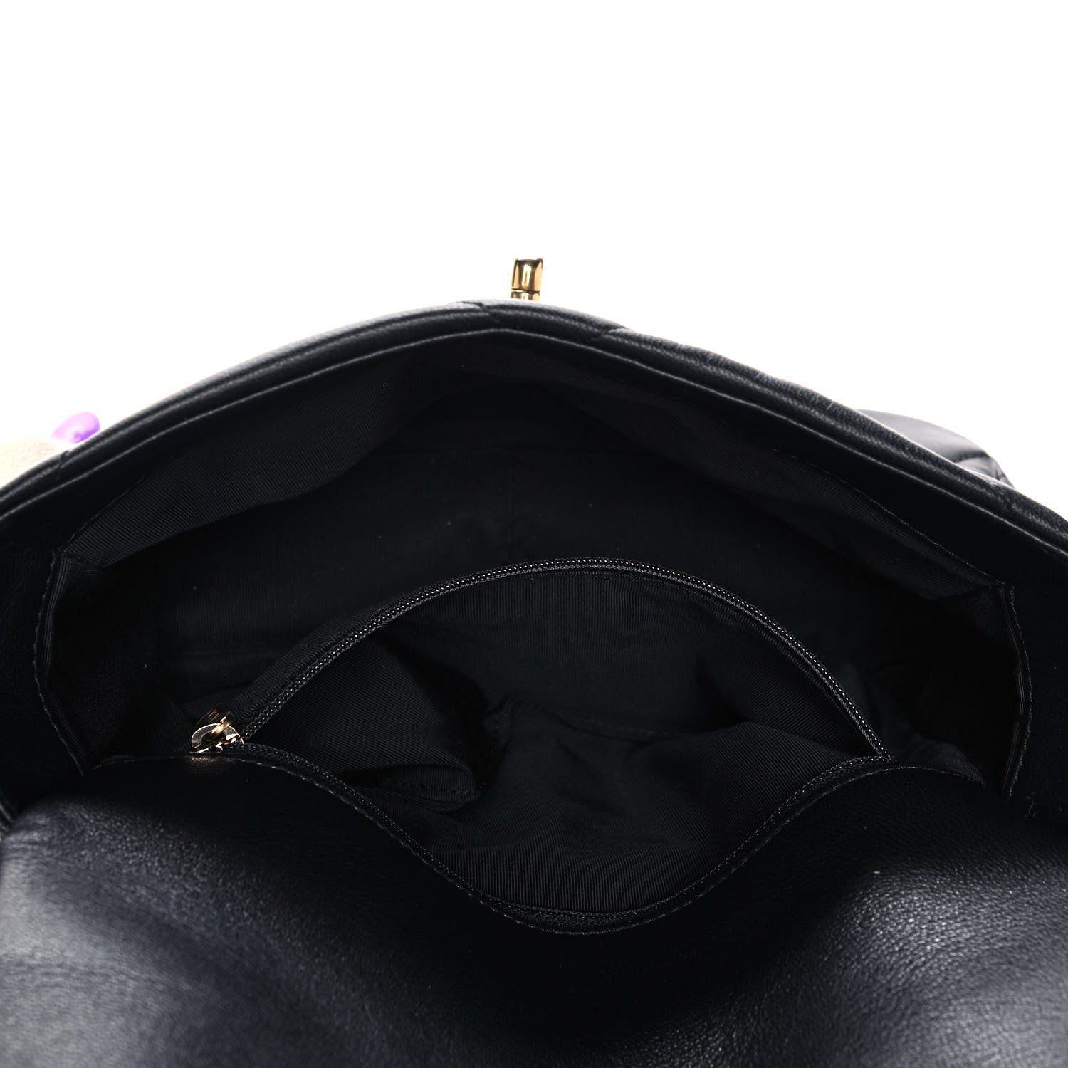 Chanel Goatskin Quilted Medium Chanel 19 Flap Navy Blue 5 of 12