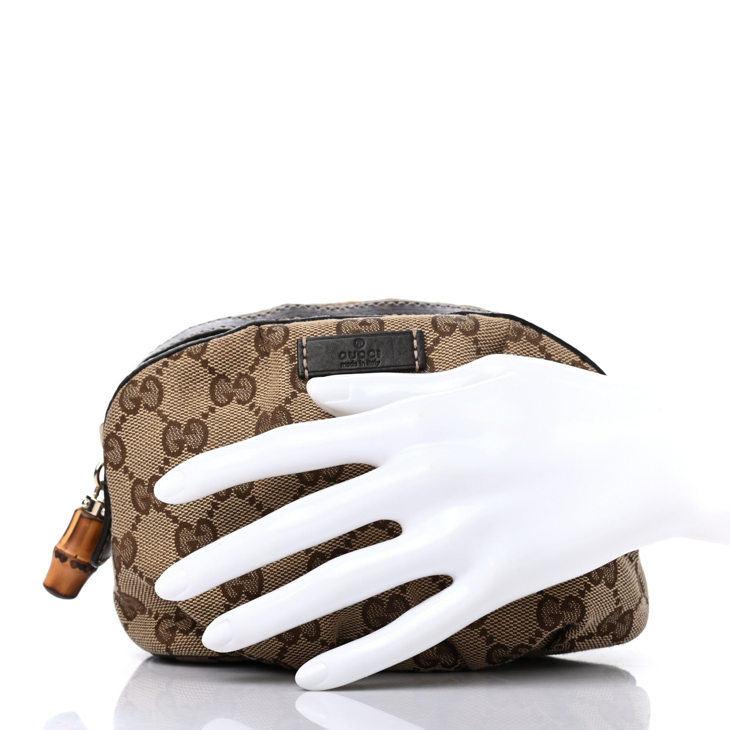 Gucci Monogram Medium Bamboo Cosmetic Case Dark Brown 2 of 9