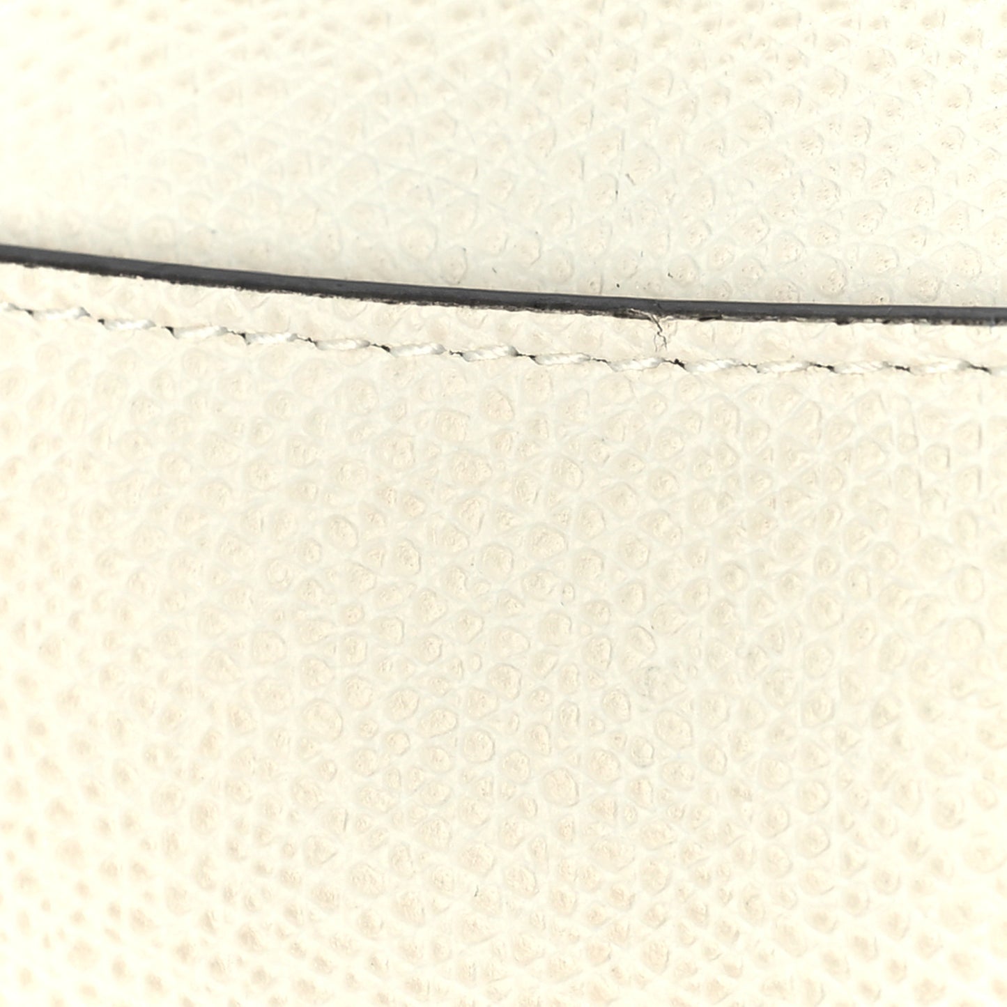 Grained Calfskin Mini Saddle Bag White