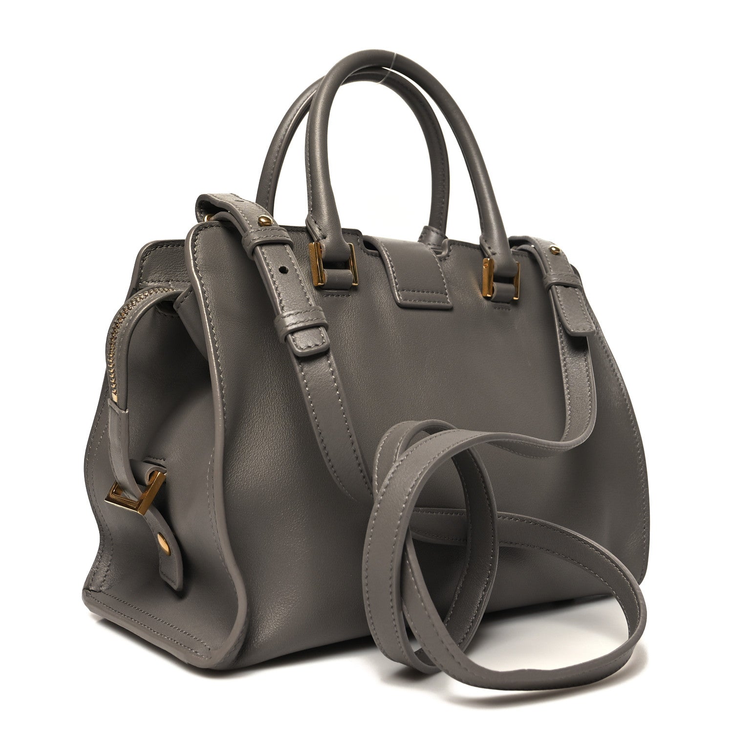 Saint Laurent Calfskin Monogram Baby Cabas Fog 3 of 12