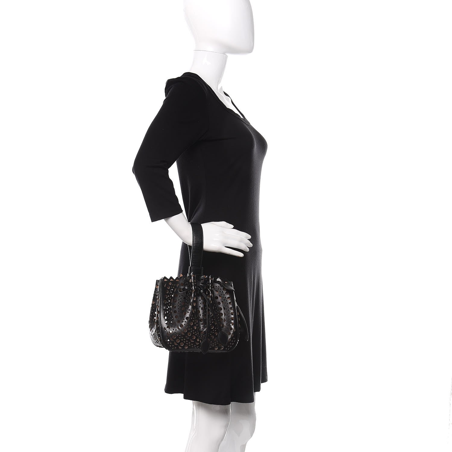 Alaia Lux Calfskin Vienne Rose-Marie 19 Bag Black 2 of 9