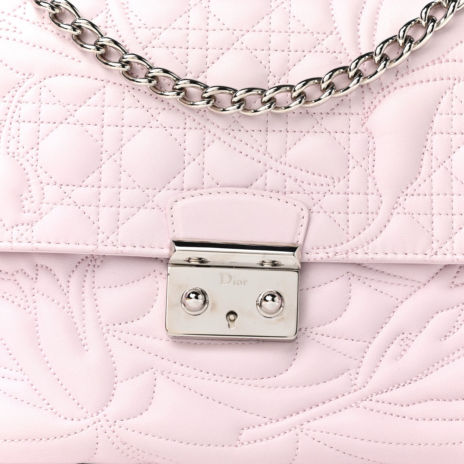 Christian Dior Lambskin Cannage Large Miss Dior Flap Light Pink 8 of 10