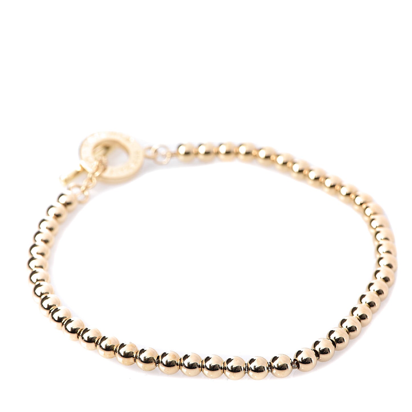 18K Yellow Gold 4mm Beads Toggle Bracelet