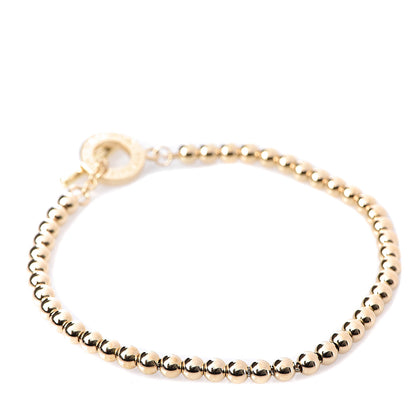 Tiffany 18K Yellow Gold 4mm Beads Toggle Bracelet 1 of 4