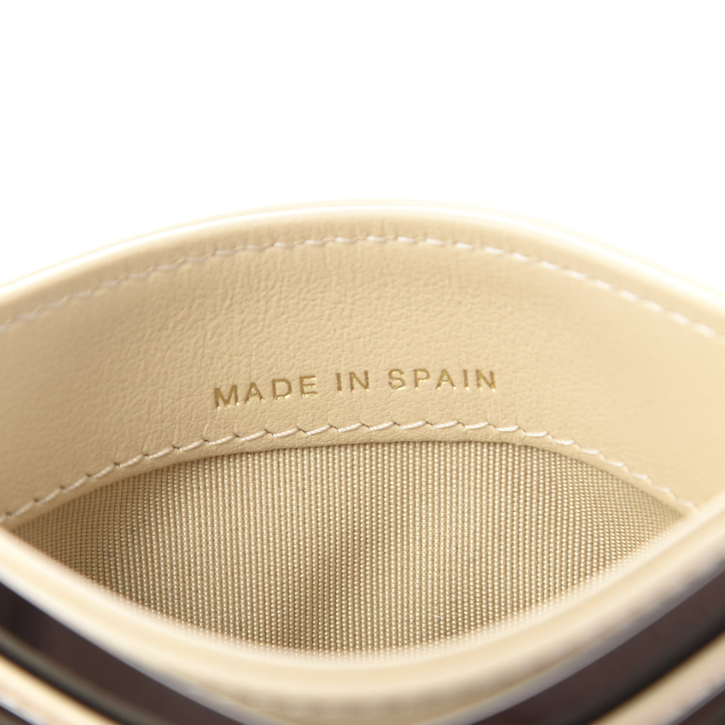 Goatskin Quilted 19 Card Holder Beige