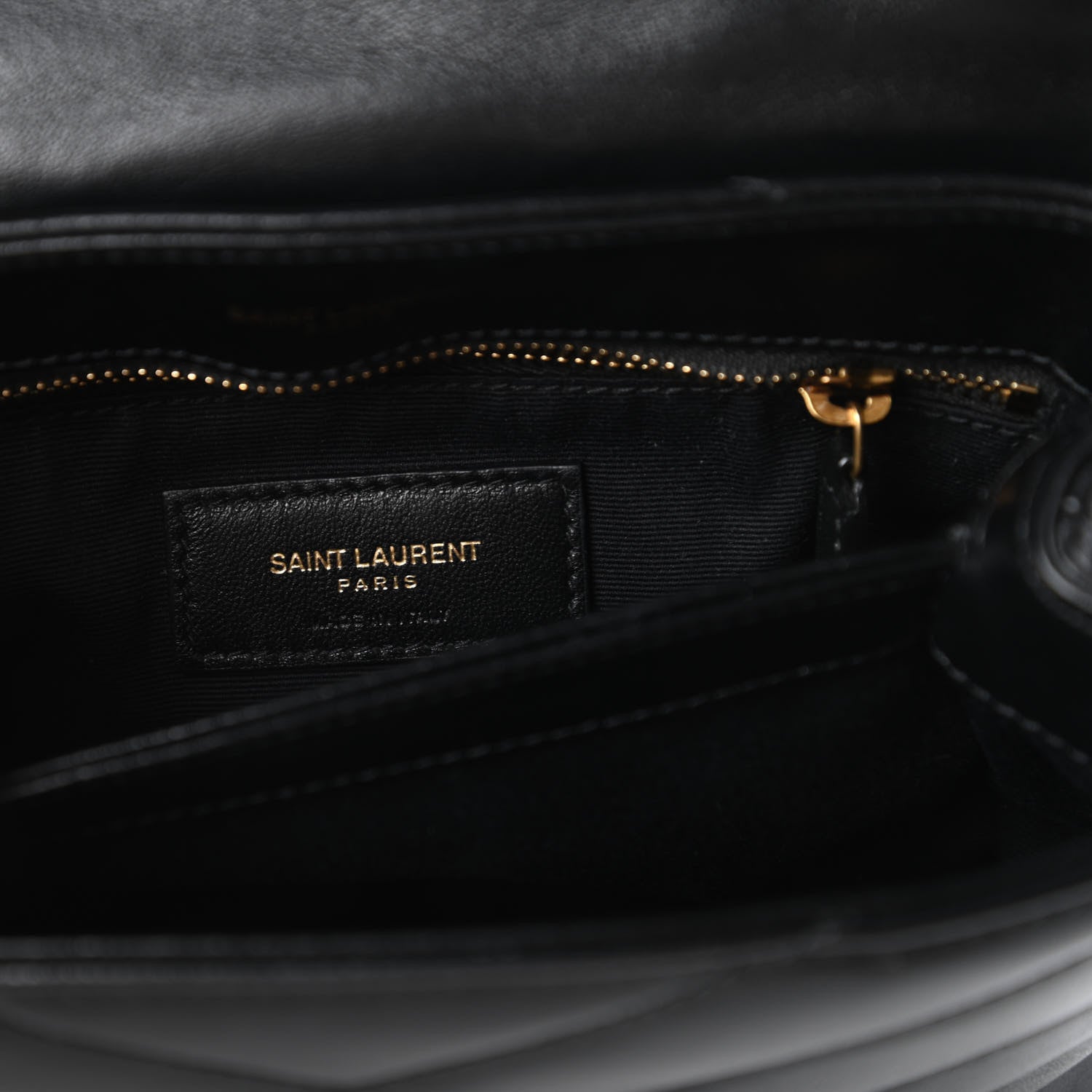 Saint Laurent Calfskin Y Quilted Monogram Toy Loulou Crossbody Bag Black 8 of 10