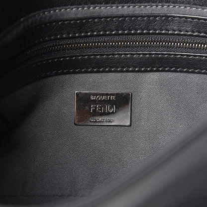 Fendi Vitello Dolce Lace Up Baguette Black 5 of 8