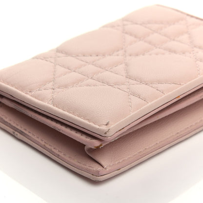 Christian Dior Lambskin Cannage Small Lady Dior Flap Card Holder Light Pink 7 of 8