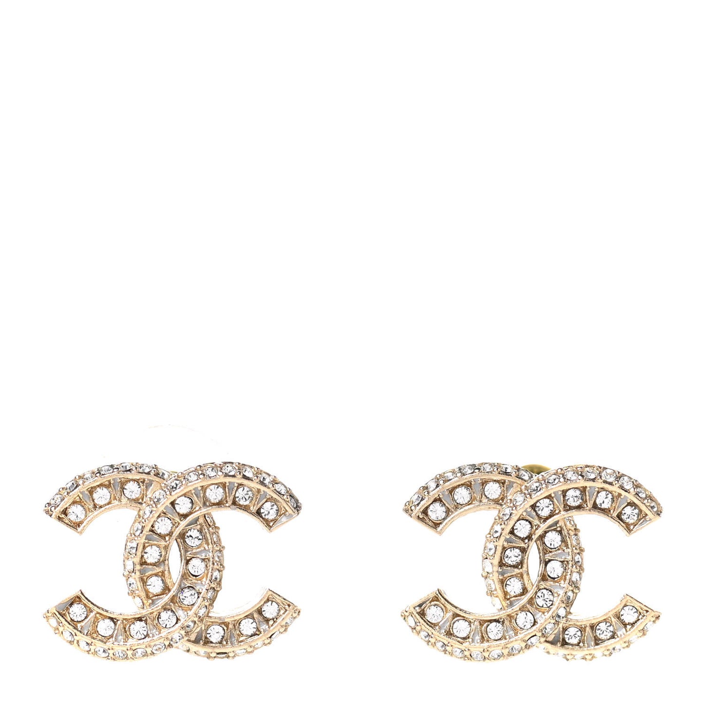 Crystal Timeless CC Earrings Light Gold