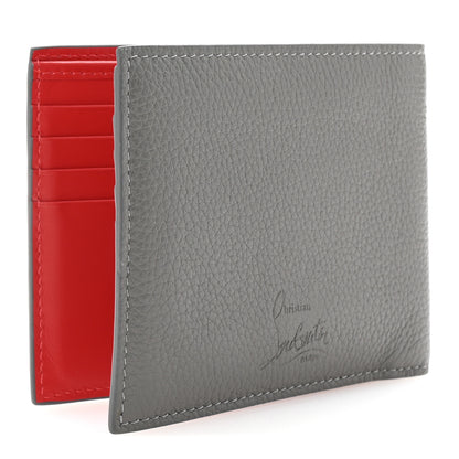 Christian Louboutin Calfskin Spiked Funky Bi-Fold Wallet Smoke Grey 5 of 14
