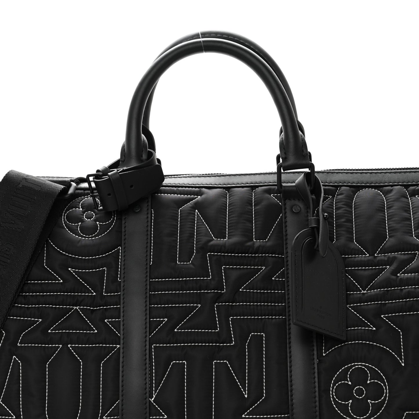 Nylon Embroidered Keepall Bandouliere 50 Black