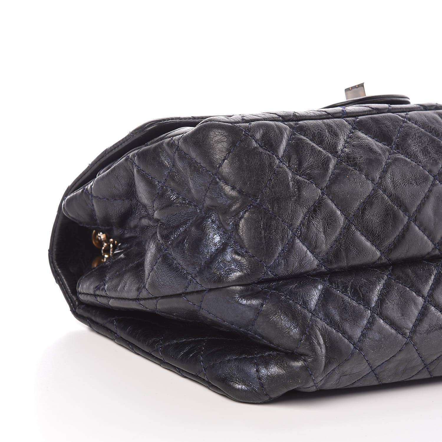 Chanel Metallic Aged Calfskin Accordion Reissue 2.55 Flap Blue 11 of 12