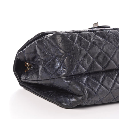 Chanel Metallic Aged Calfskin Accordion Reissue 2.55 Flap Blue 11 of 12