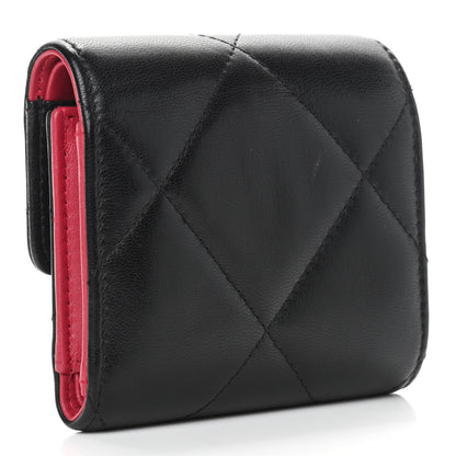 Chanel Lambskin Quilted Chanel 19 Small Flap Wallet Black 3 of 7