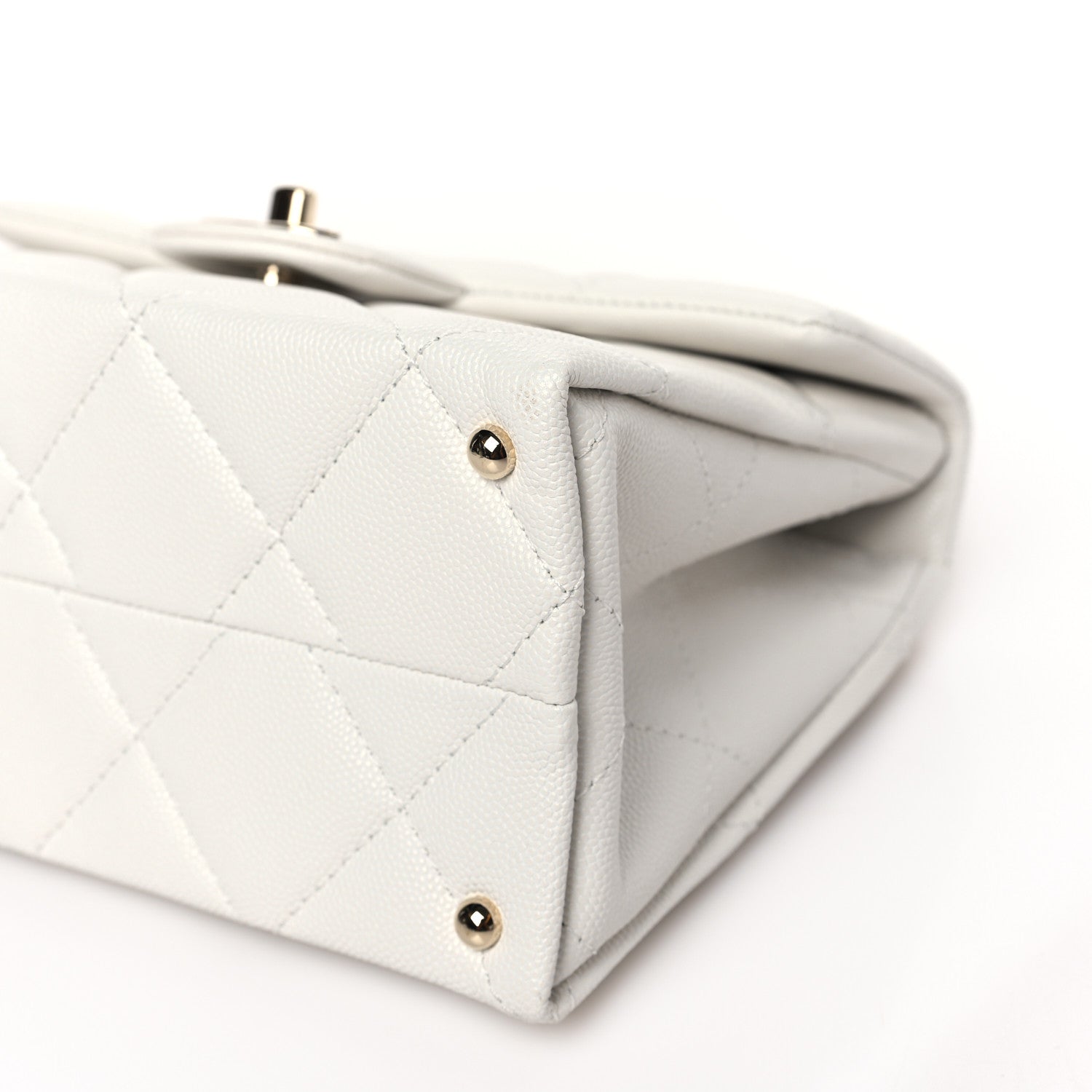 Chanel Caviar Quilted Mini Retro Twist Top Handle Flap White 9 of 9