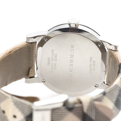 Burberry Stainless Steel Calfskin 34mm Heritage Nova Check Quartz Watch BU9113 6 of 7