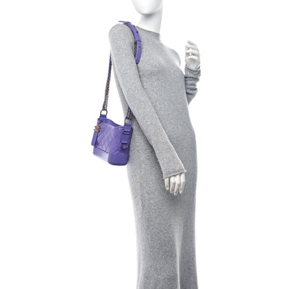 Chanel Aged Calfskin Quilted Small Gabrielle Hobo Purple 2 of 10